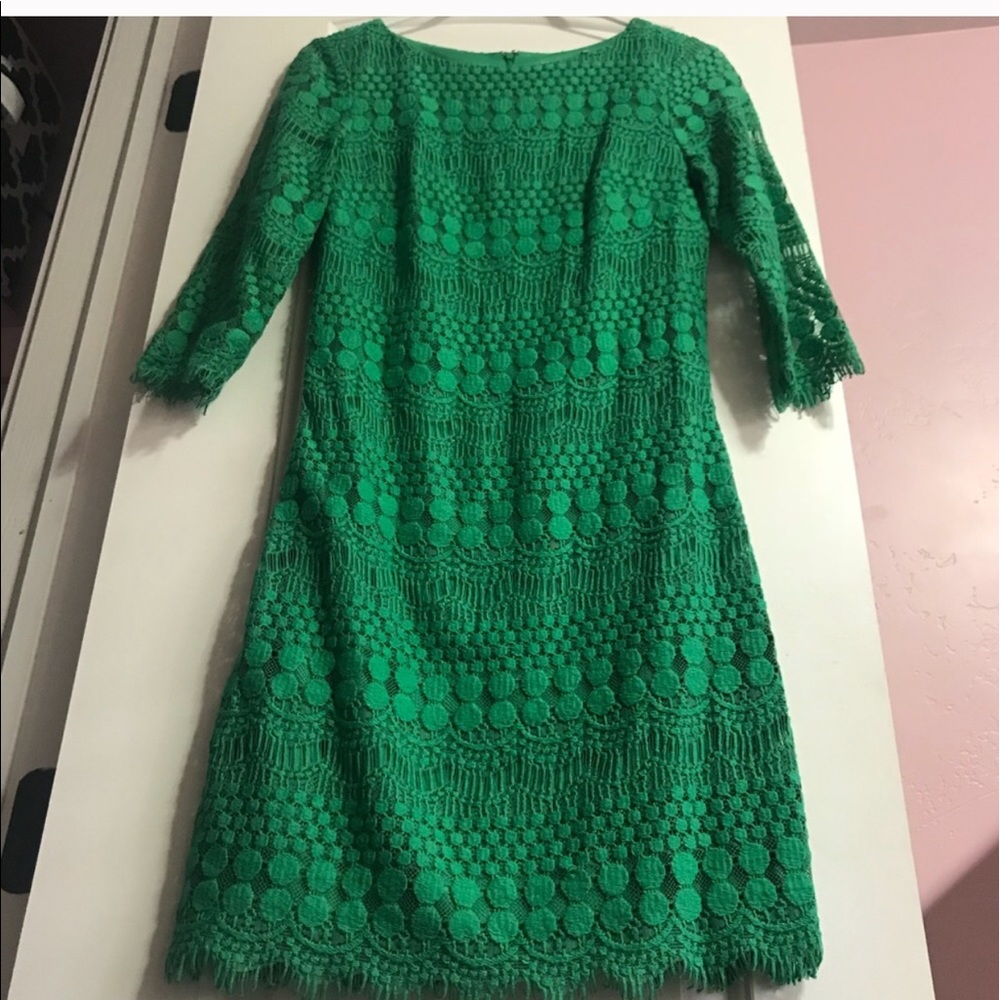 Eliza J Emerald Green Lacy Dress